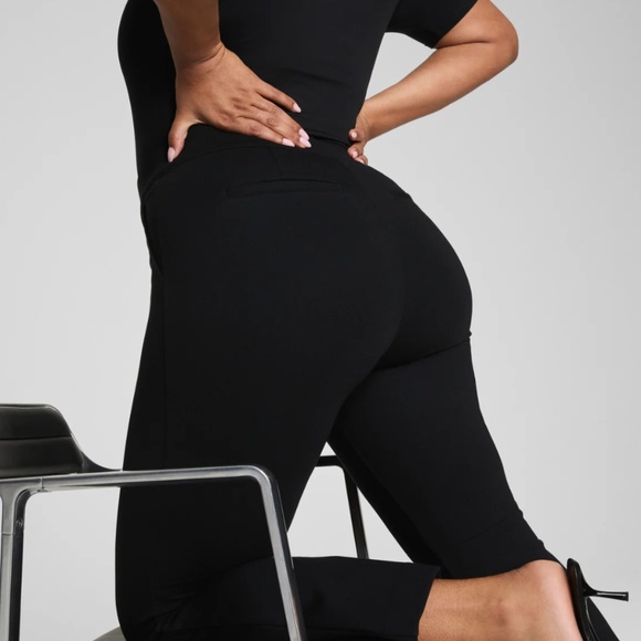 SPANXsupersmooth™ PerfectFit Ponte Kick Flare Pant Sz L Petite Deeply Black - Picture 3 of 12